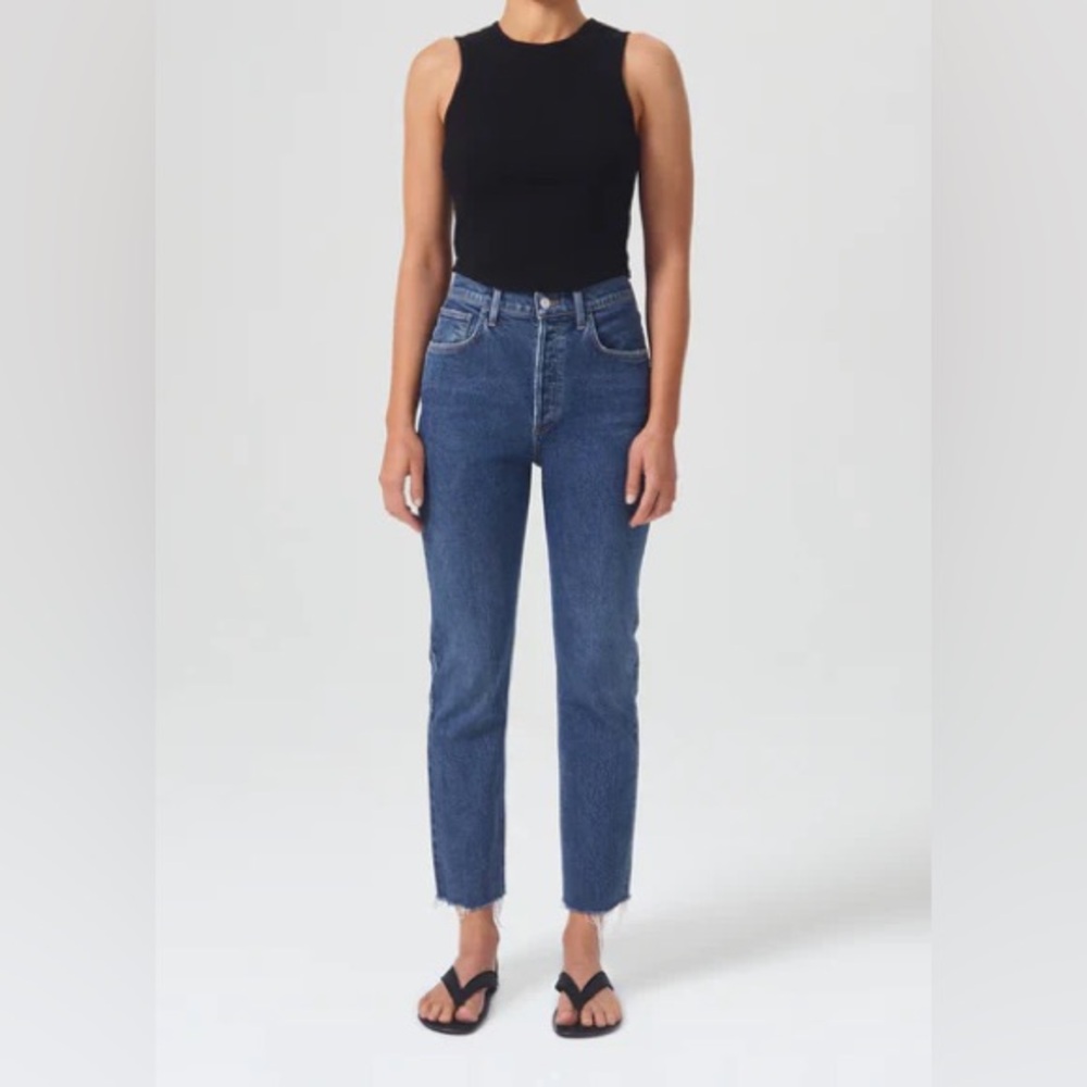 AGOLDE Riley High-Rise Crop - Dark Blue - 26